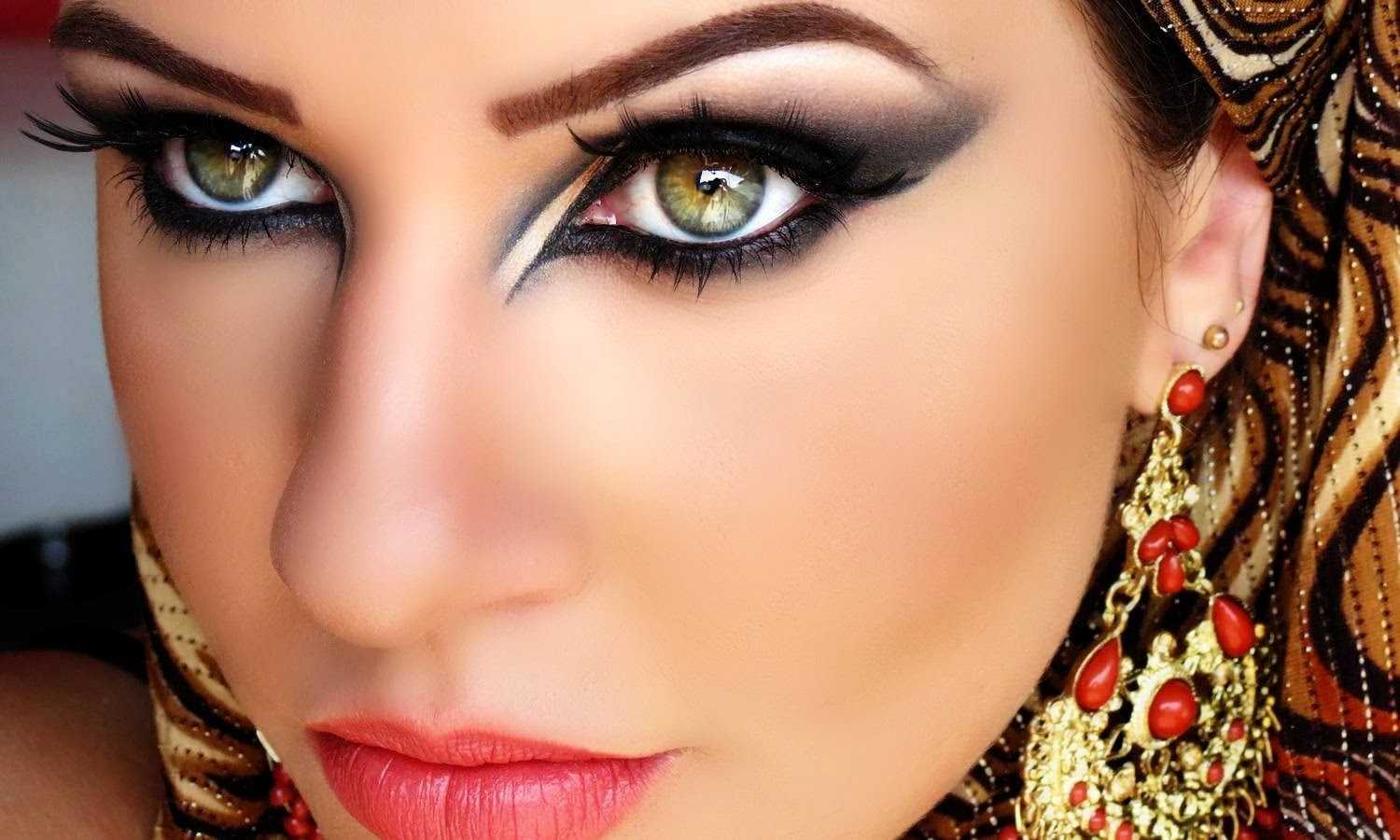 Восточный макияж — правила, виды, типы, особенности и нюансы применения для глаз различного цвета (125 фото)