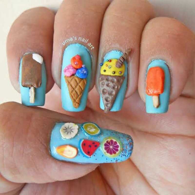 Маникюр с мороженым: фото идеи дизайна ногтей с мороженым и как нарисовать
