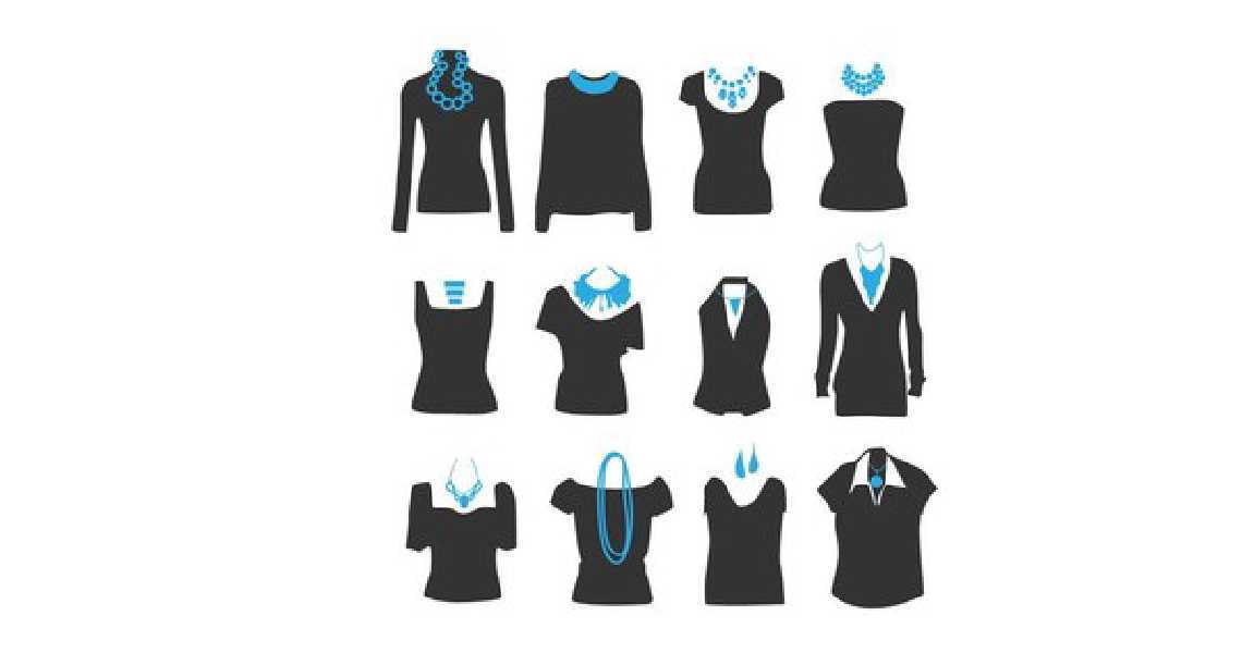 Как подобрать украшение на шею к вырезу платья? какое украшение на шею подойдет к платью с круглым вырезом, лодочкой, квадратным, v образным: схема, примеры сочетаний, фото