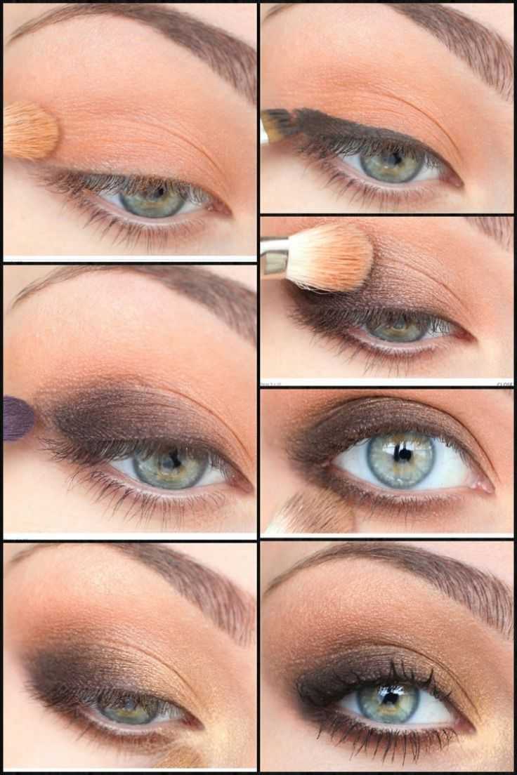 Правильный макияж глаз коричневыми тенями для карих, серых, голубых и зеленых глаз