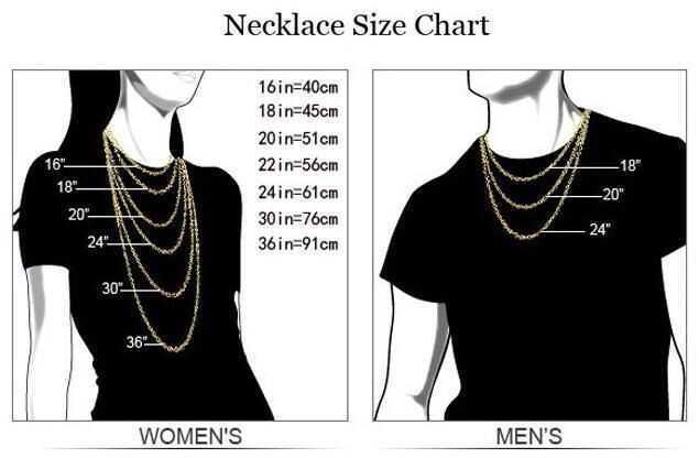 Как определить размер цепочки на шею женщине и мужчине
