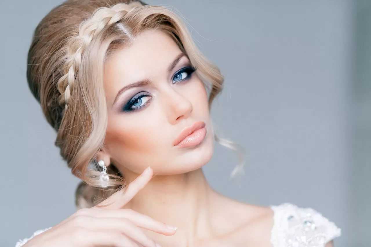 Свадебный макияж для блондинок - с голубыми глазами