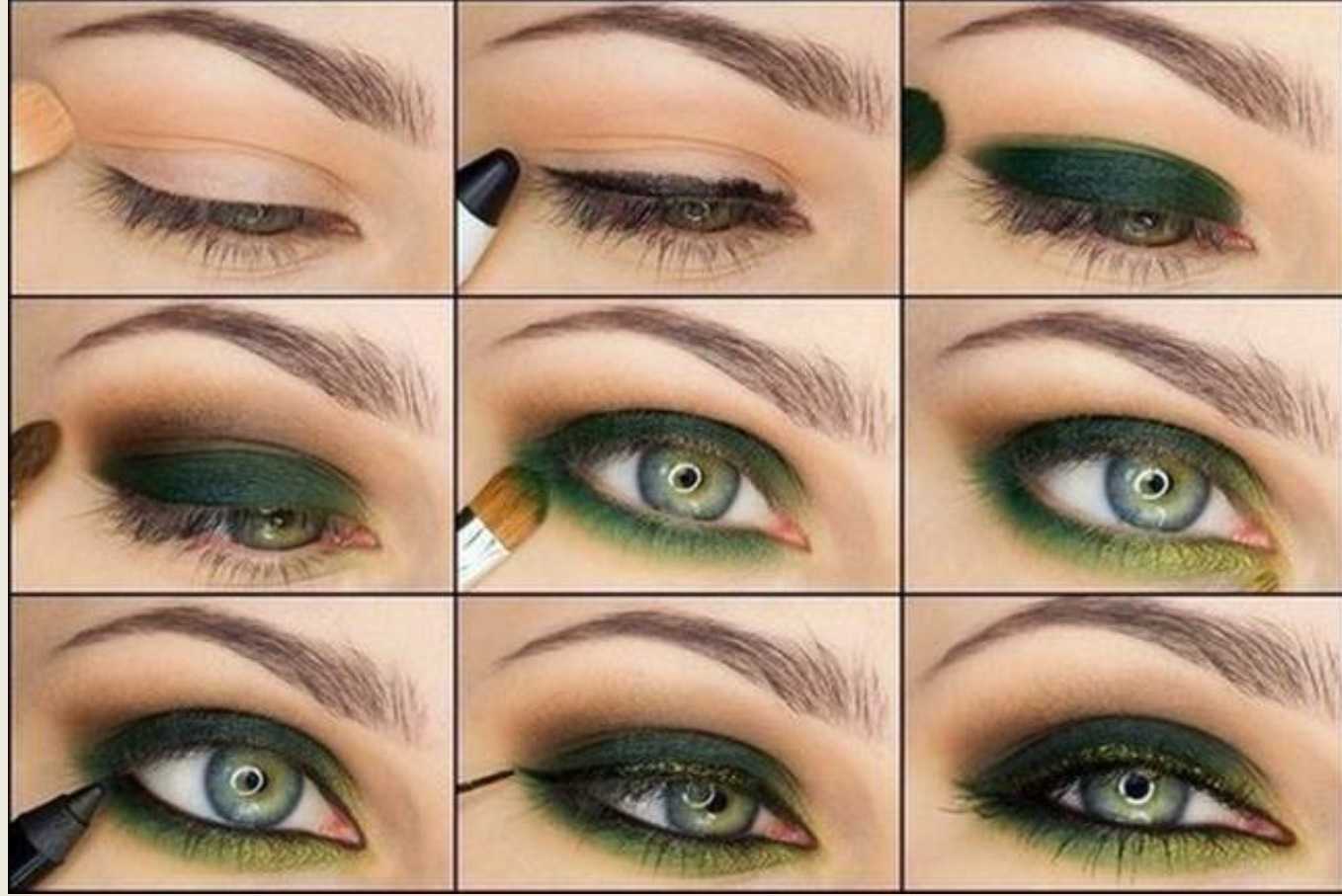 Коричневый, синий, зеленый макияж смоки айс: пошаговая инструкция